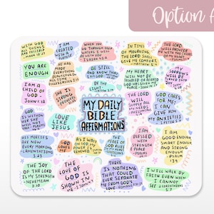 My Daily Bible Affirmations, Personalized Mouse Pad, Office Decor, Desk Gift for Her