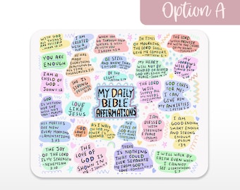 My Daily Bible Affirmations, Personalized Mouse Pad, Office Decor, Desk Gift for Her