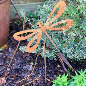 rusty dragonfly - plasma cut - metal - garden art - insect - Metal Decor - Metal Garden Ornament