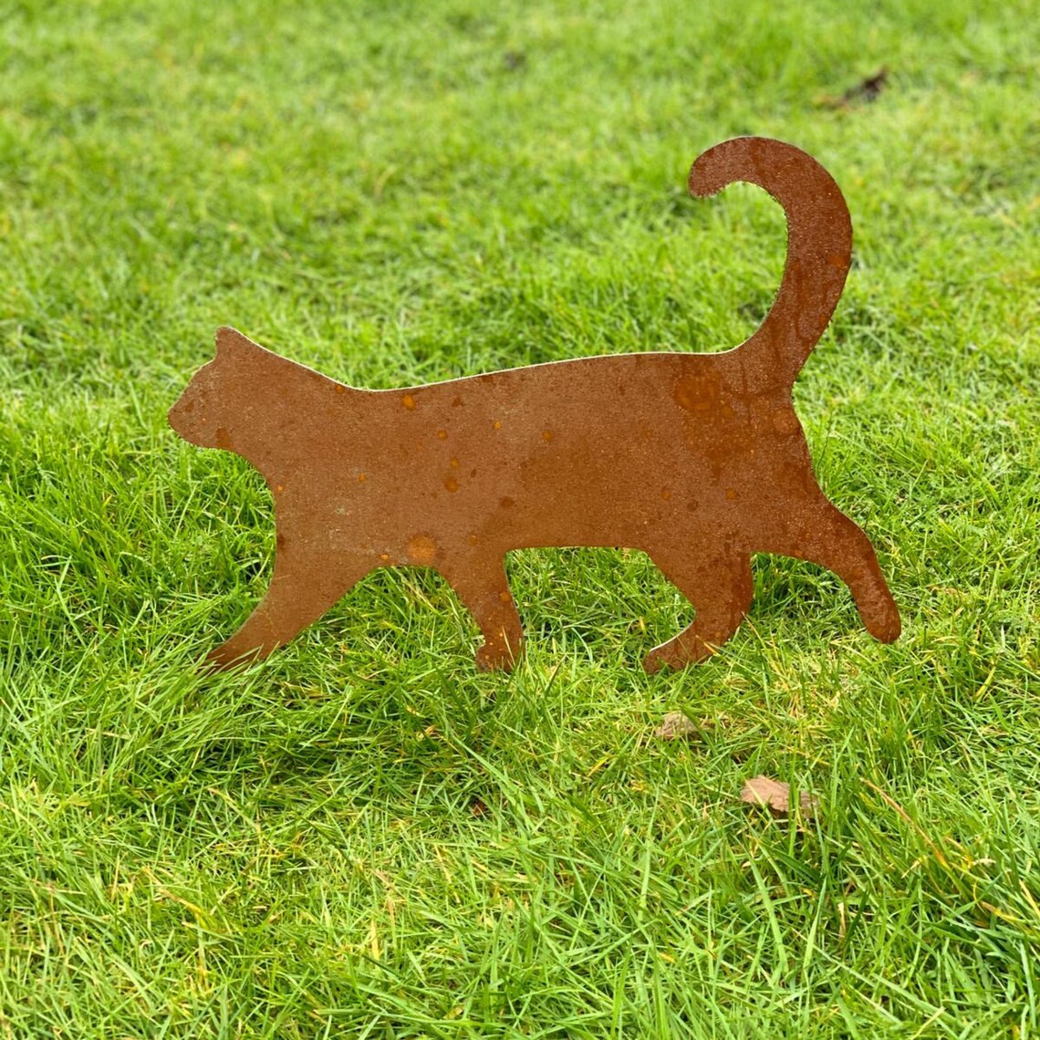 Rusty Cat Animal Metal Ornament Garden Art Garden Etsy UK
