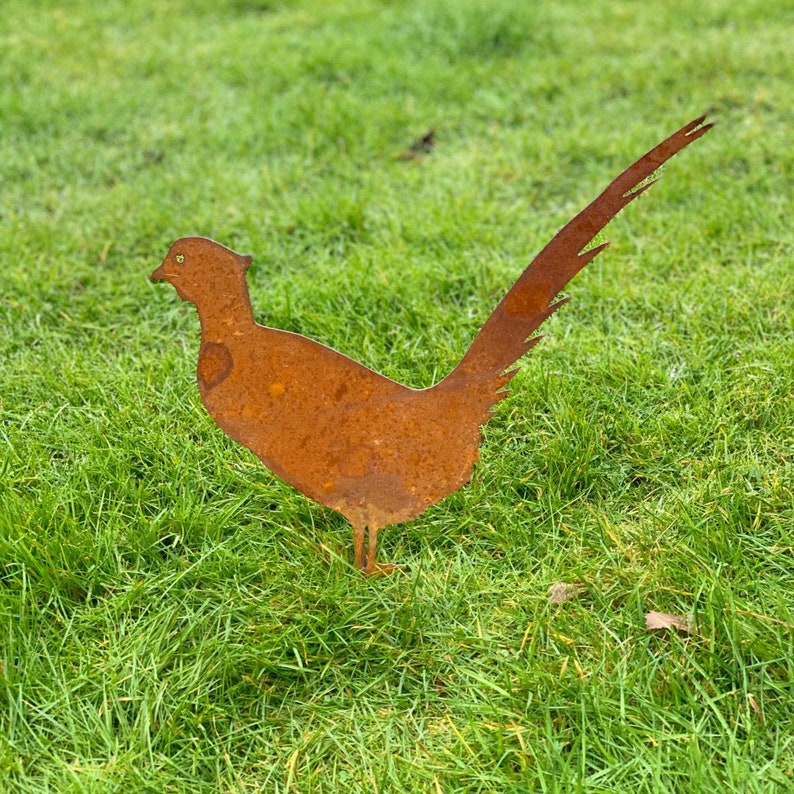 Rusty Pheasant Metal Decor Metal Bird Garden Metal Etsy