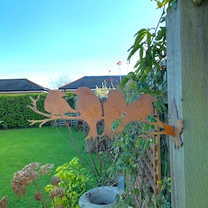 Rusty Birds on a branch - Bird garden gift - Bird art - Metal bird gift - Metal Garden Ornament - Garden Decoration