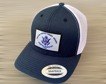 US Coast Guard Hat SnapBack Trucker Mesh Cap Individually Handcrafted in Florida