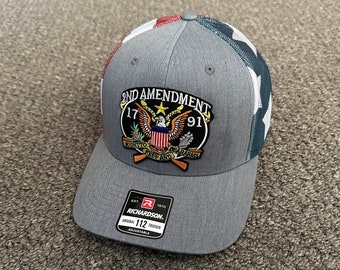 2nd Amendment Hat SnapBack Trucker Mesh Cap Individually Handcrafted in Florida!