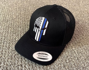 Police PUNISHER Thin Blue Line Hat USA 