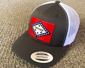 Arkansas Arrow Compass Distressed Snapback Trucker Hat Arkansas Hat