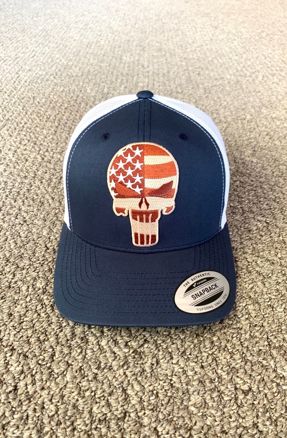 Gorra de policía táctica PUNISHER, gorra de camionero estadounidense  SnapBack con bandera de EE. UU., hecha a mano en Florida -  México