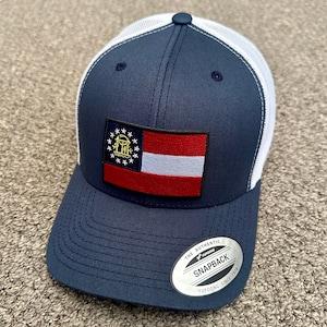 Georgia Flagge Hut American Trucker SnapBack Mesh Cap individuell handgefertigt in Florida