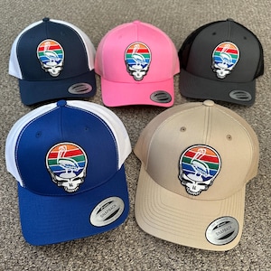 St Pete Flag Grateful Dead Hat SnapBack Trucker Mesh Cap Individually Hand Made in Tampa Bay