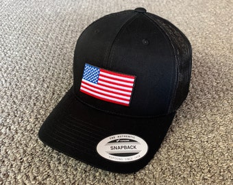 US Flag Hat USA Trucker Mesh Cap Individually Handcrafted In Florida - Foto 3