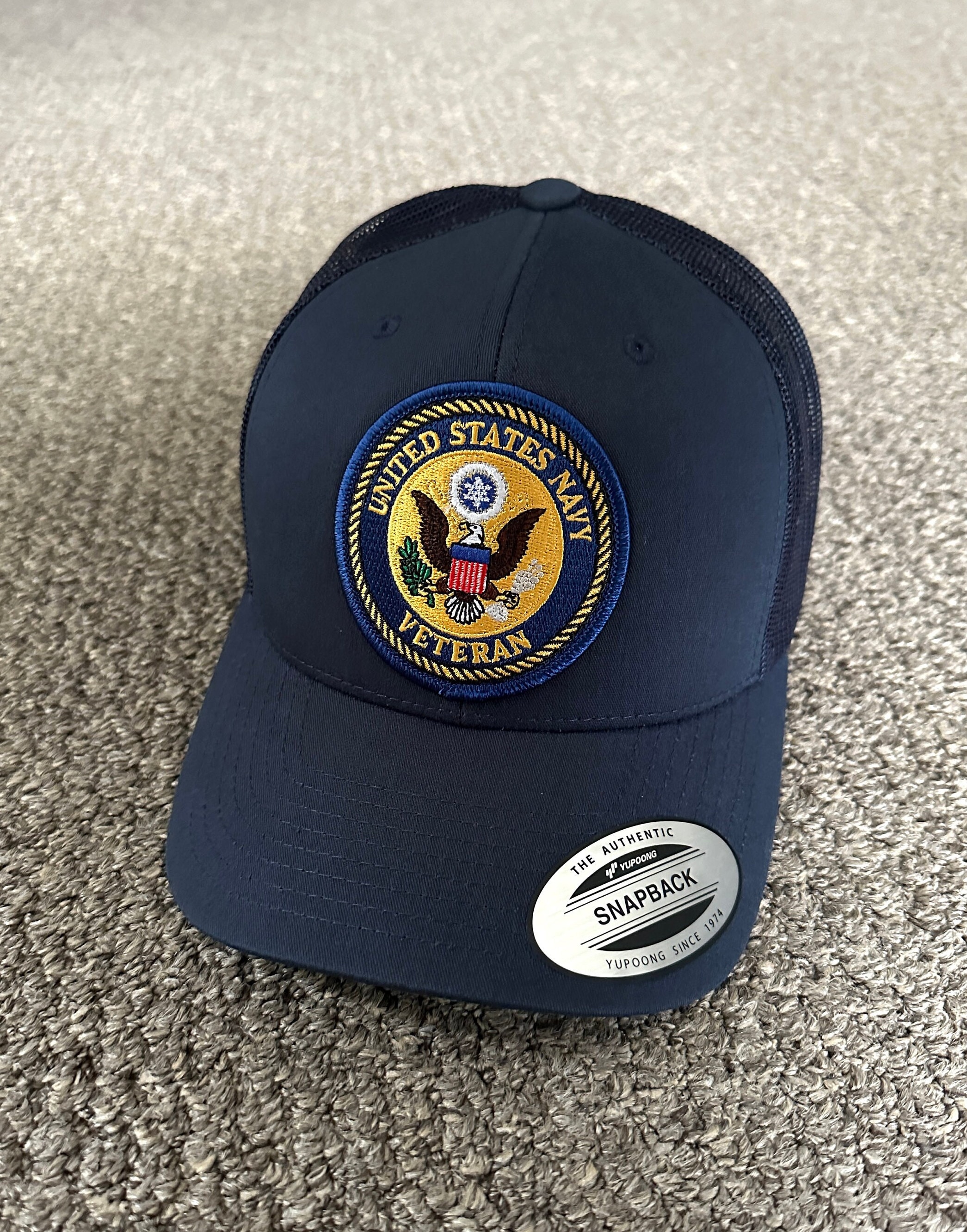US Navy Veteran Hat Trucker Mesh Snapback Cap Individually