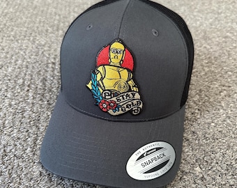 Casquette de camionneur en maille Star Wars Hat C-3P0 fabriquée à la main en Floride !