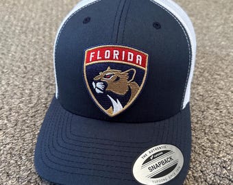 Florida Panthers Hat SnapBack Trucker Mesh Cap Individually Handcrafted in Florida