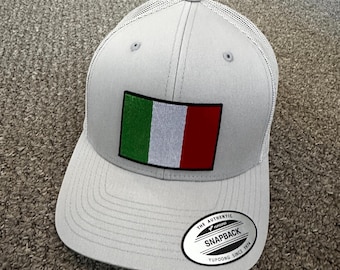 Italy Hat Flag SnapBack American Trucker Mesh Cap Handcrafted from Florida