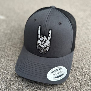 Rock On Hat Dio Rock & Roll Megadeth Heavy Metal SnapBack Trucker Mesh Cap Handgefertigt in Florida
