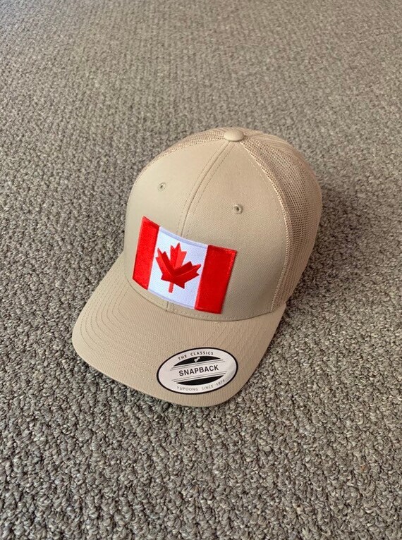 CANADA Flag Hat Snapback American Trucker Mesh Cap Handcrafted in the USA -   Canada