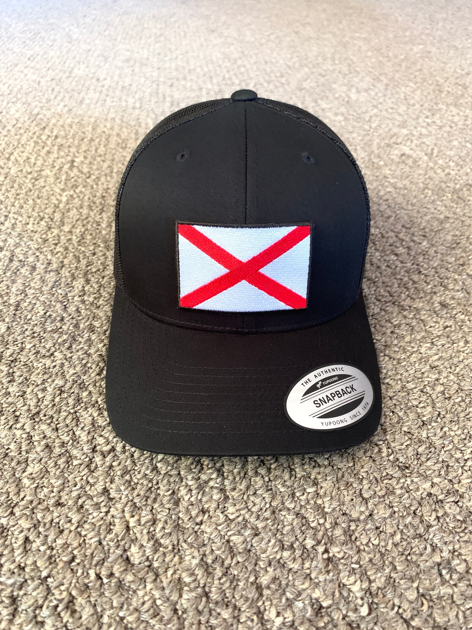 State of ALABAMA Flag Hat SnapBack American Trucker Mesh Cap Etsy