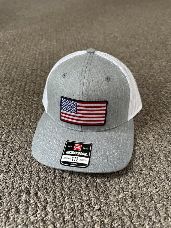 US Flag Youth Hat American Trucker Mesh SnapBack Cap Handcrafted from Florida