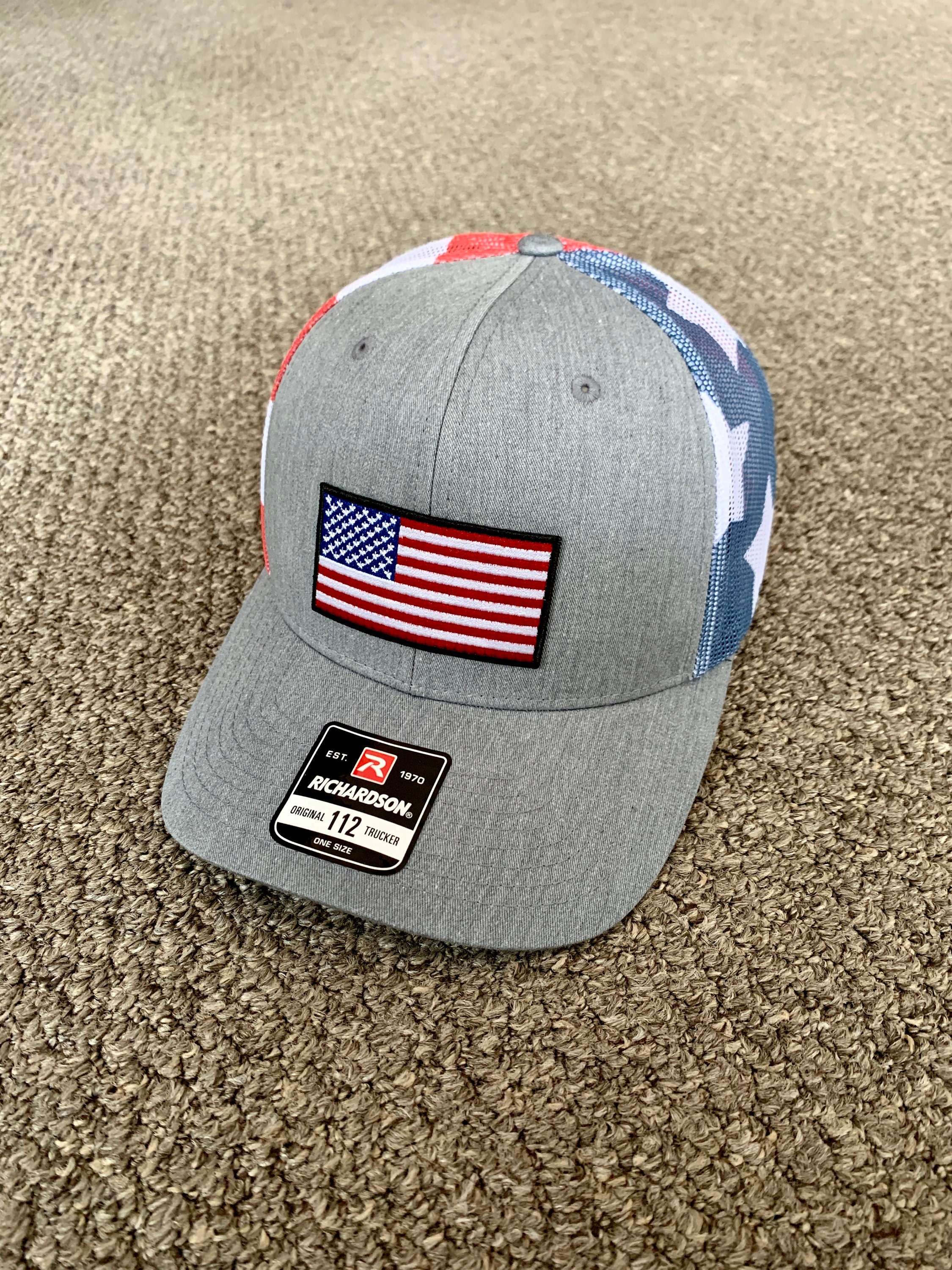 US Flag #1 American Trucker Snapback Mesh Cap – Handcrafted In USA (Yupoong)