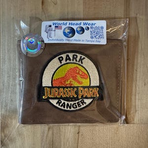 Cartera de guardabosques de Jurassic Park, hecha a mano individualmente en Florida
