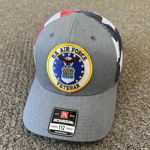 US Air Force Veteran Hat SnapBack Trucker Mesh Cap Individually Handcrafted in Florida