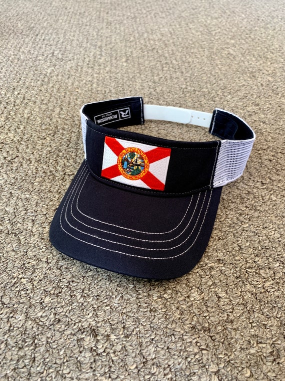Florida Flag Visor Hat Cap Handcrafted 