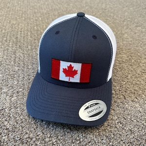 Canada Flag Hat SnapBack Canadian Trucker Mesh Cap Handcrafted in Florida