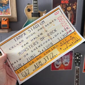 Monsters of Rock Vintage Ticket Stub Aufkleber (Spezialanfertigung erhältlich!) Strukturierte Oberfläche Repositionierbar und Abnehmbar für Wände und Böden