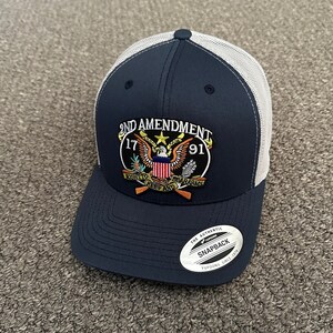 2nd Amendment Hat SnapBack Trucker Mesh Cap Individually Handcrafted in Florida!