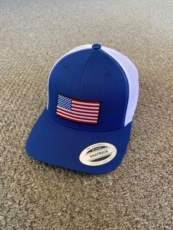 US American Flag Trucker Hat USA Mesh Snapback Cap - Etsy