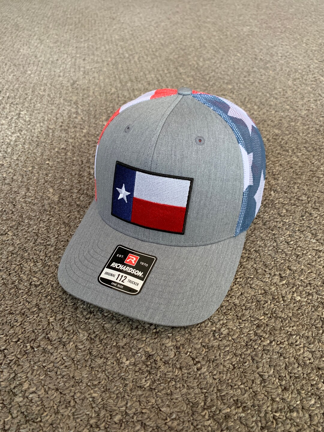 State of TEXAS Flag Hat SnapBack Trucker Mesh Cap Handcrafted in the