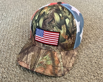 US Flag Hat USA Trucker Mesh Cap Individually Handcrafted In Florida - Foto 8