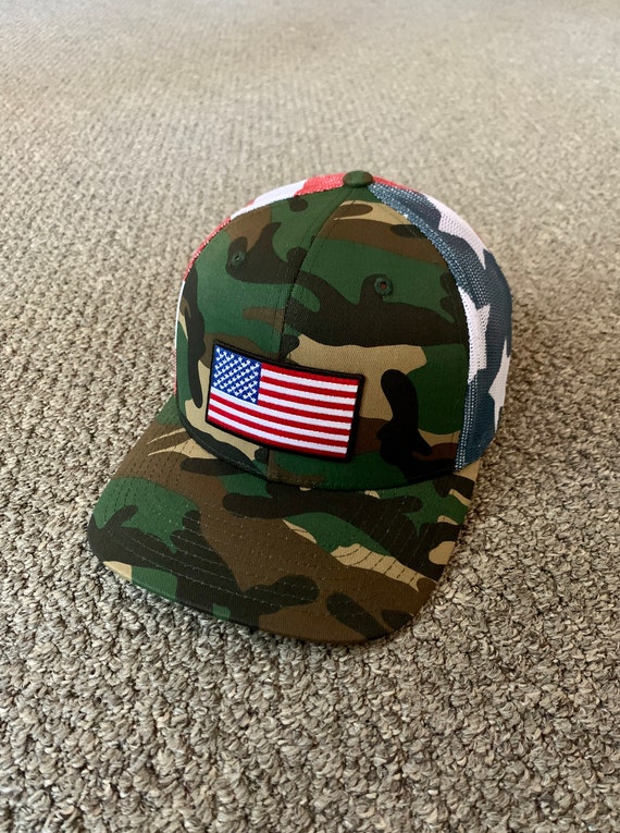 US American Flag Camo Hat US Trucker 