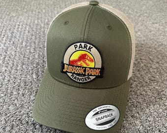 Jurassic Park Ranger Park Security Hat SnapBack Trucker Mesh Cap Individually Handcrafted in Florida!
