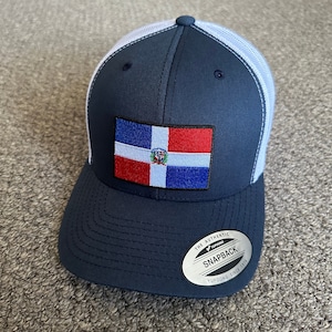 Dominican Republic Hat SnapBack Mesh Cap (8 Color Options) Individually Handcrafted to Order