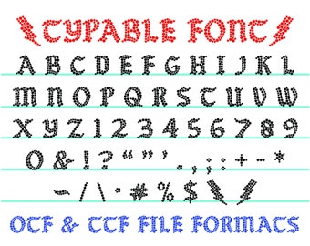 Typeable Rhinestone Font: Gothic Old English Letters (OTF & TTF)