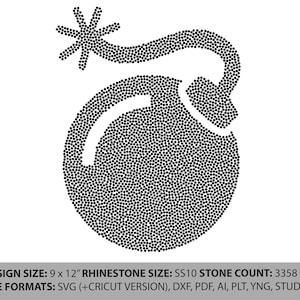 Bomb Rhinestone Template: SS10 Rhinestone File (Digital Download)