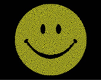 Modello di strass con faccina sorridente: SS10, 9x9" (download digitale)
