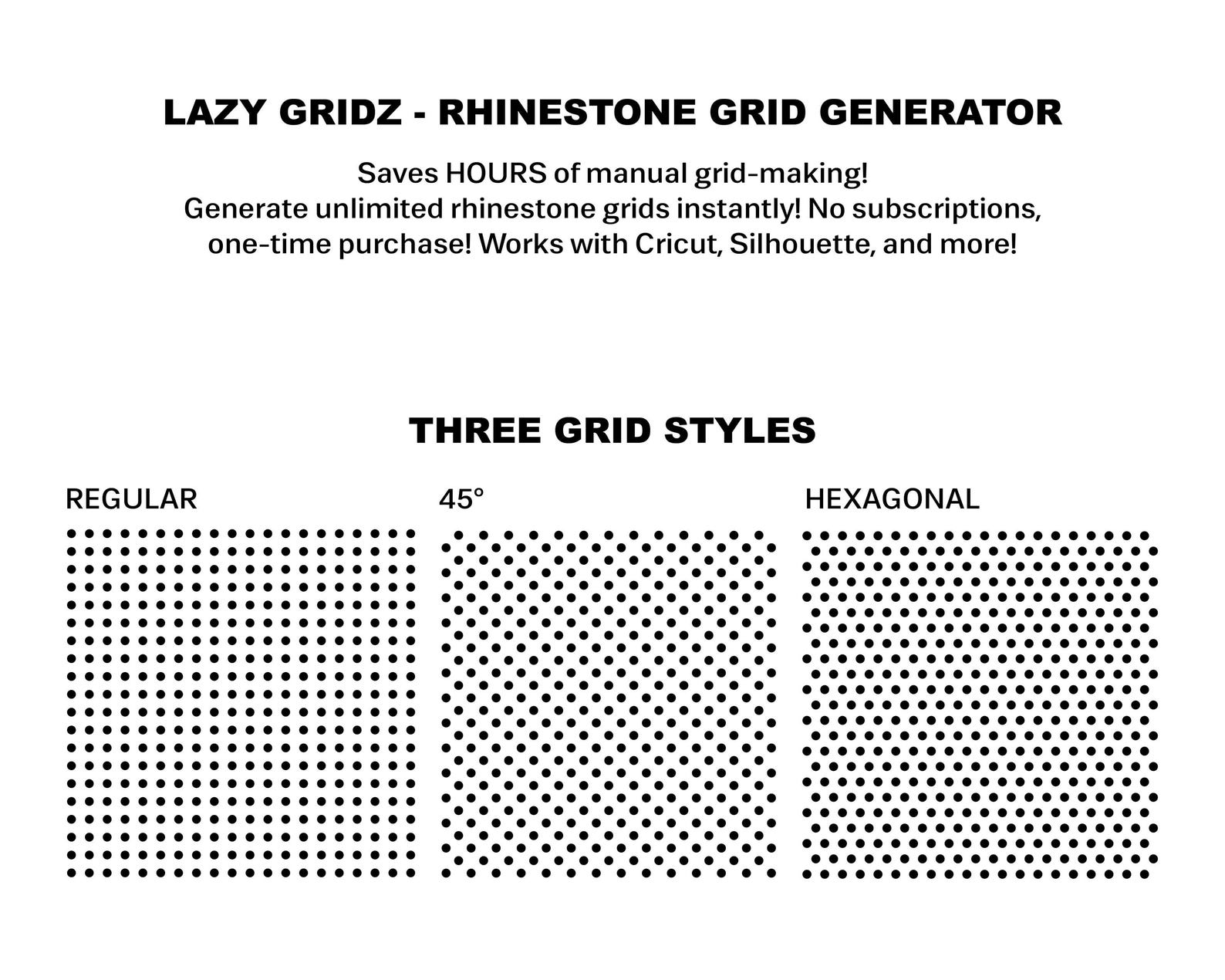Rhinestone Grid Generator App: SVG DXF Export - Cricut & Silhouette ...