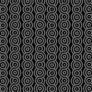 May include: Abstract pattern of white circles on a black background. The circles are arranged in rows and columns, creating a wavy effect.