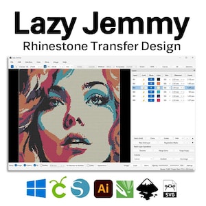 Lazy Jemmy Rhinestone Template Software: SVG Generator for Windows (Digital Download)