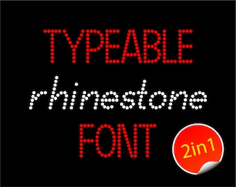 2x Typeable Rhinestone Font //  Rhinestone Download // Template // Letters // Alphabet // ITALIC // SANS
