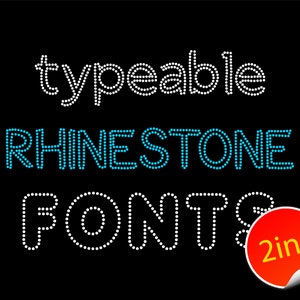 2x Typeable Rhinestone Font //  Rhinestone Download // Template // Letters // Alphabet // Cartoon // Sans // Balloon // OUTLINE