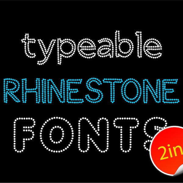 2x Typeable Rhinestone Font //  Rhinestone Download // Template // Letters // Alphabet // Cartoon // Sans // Balloon // OUTLINE