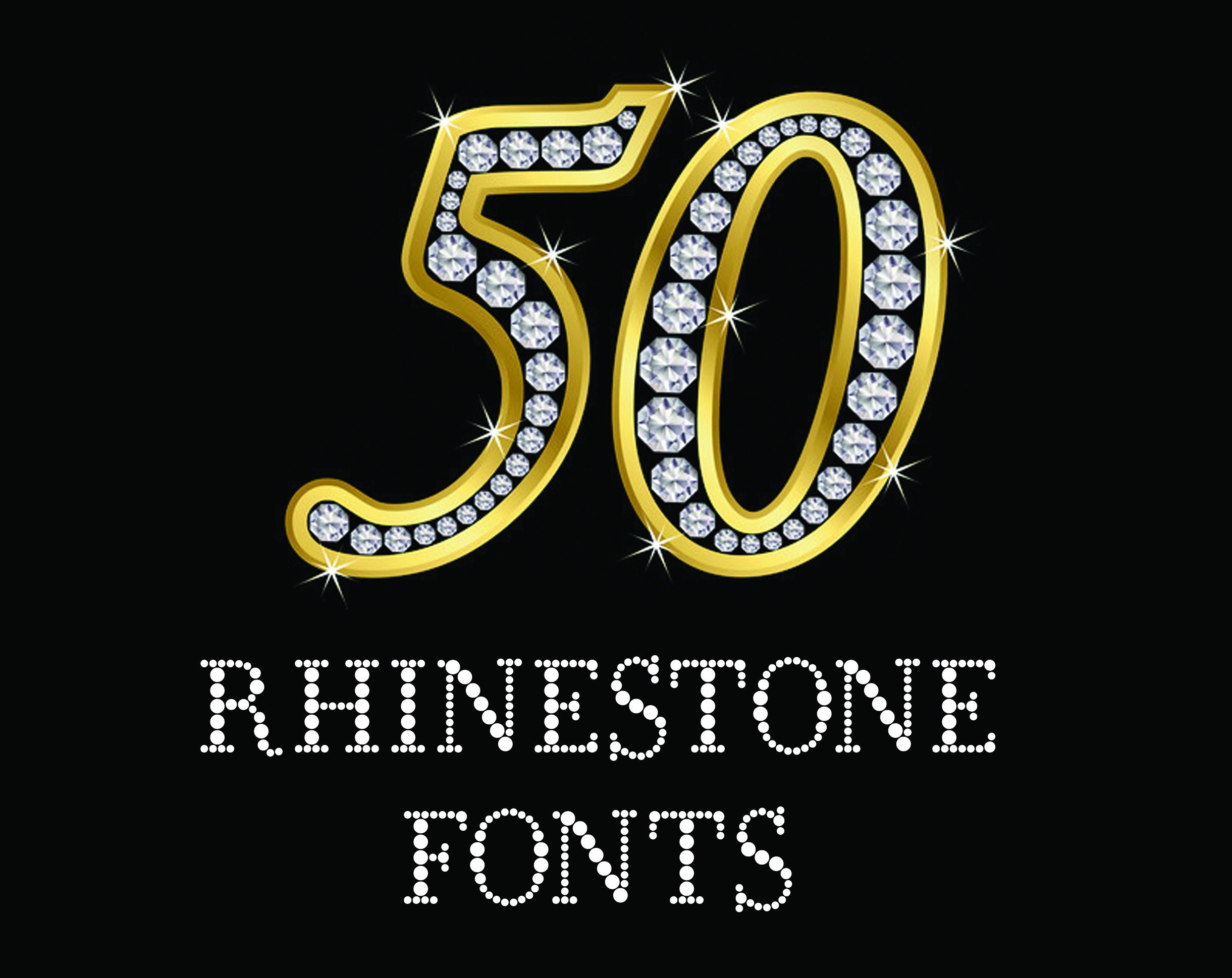 Downloadable Rhinestone Fonts 50 Typeable Rhinestone Fonts Bundle (OTF Download) - Etsy