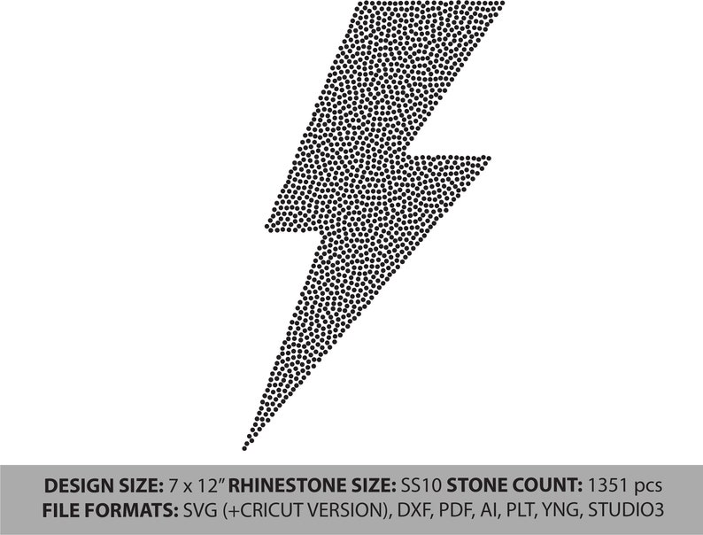 Rhinestone File // Rhinestone Download // Rhinestone Template // Rhinestone svg // FLASH // BOLT // LIGHTNING image 1