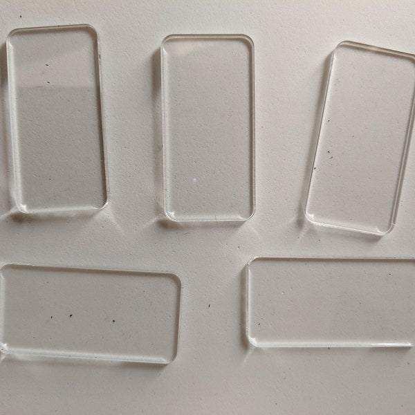 Rounded rectangles clear acrylic for crafts or tabletop gaming miniatures