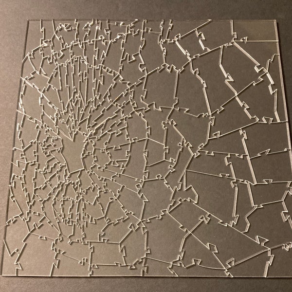 Shattered glass design clear acrylic puzzle difficult/impossible/gag gift