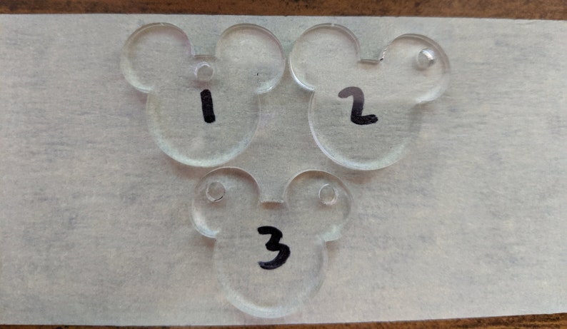 Clear acrylic Mickey Mouse inspired pendants