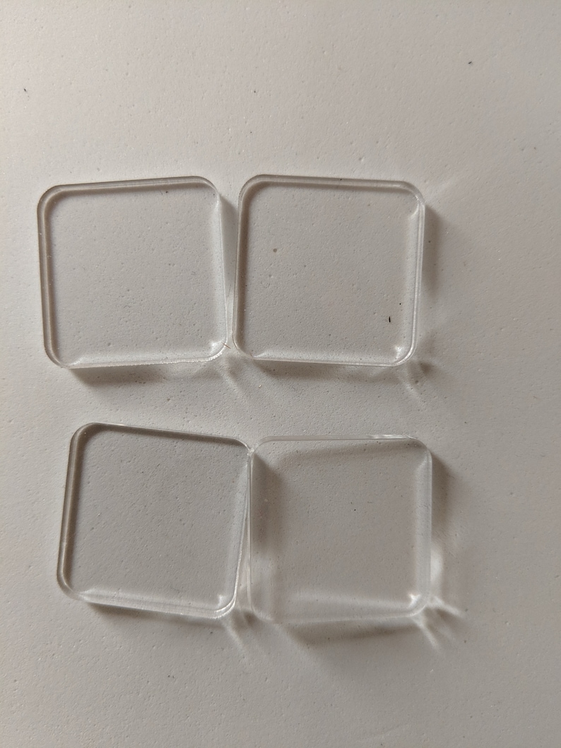 Clear acrylic rounded squares for crafts or tabletop gaming Etsy